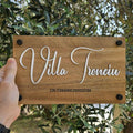 Targa casa in legno di acacia con numero CIN