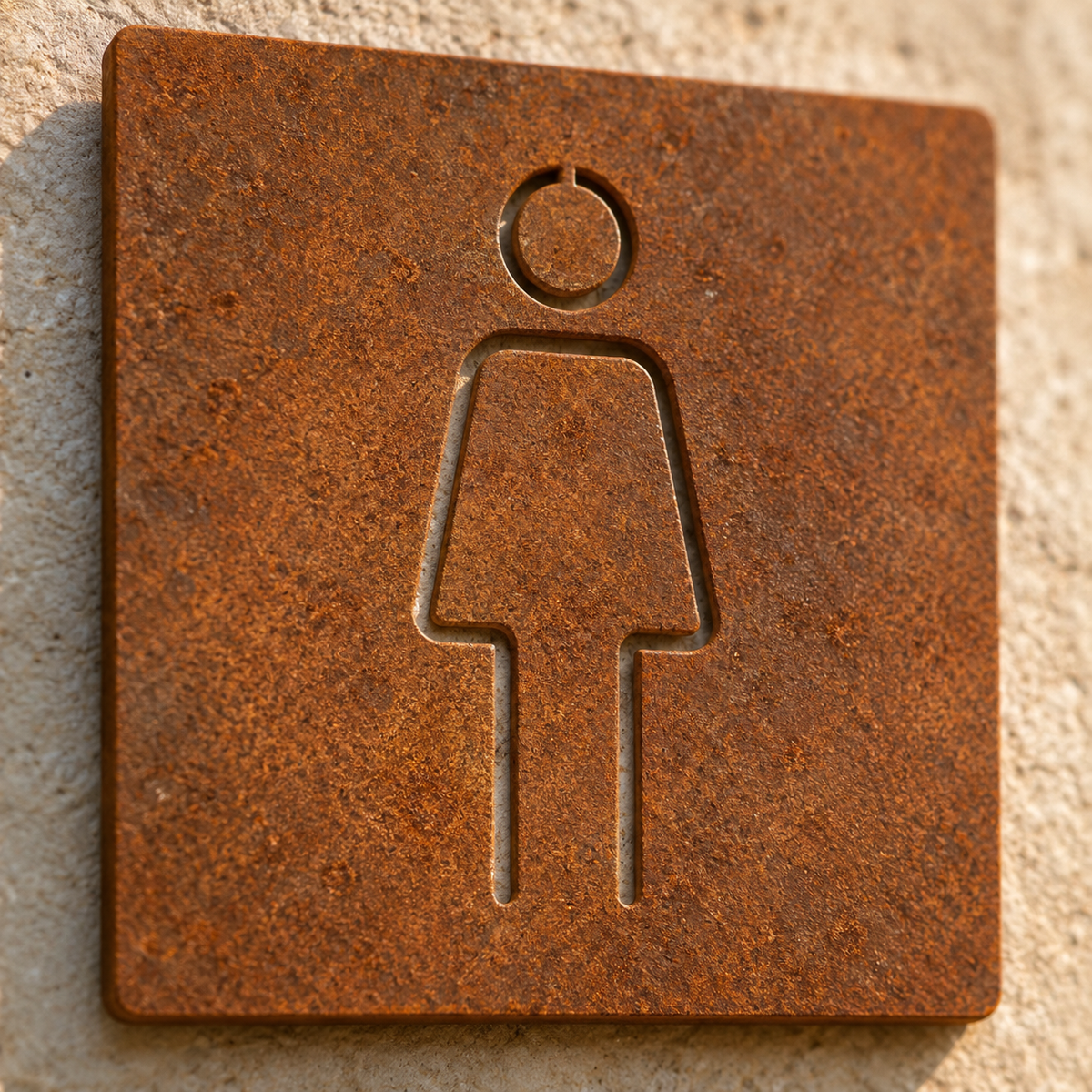 Targhe WC in Corten per bagni