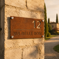 Targa indirizzo in Corten traforata