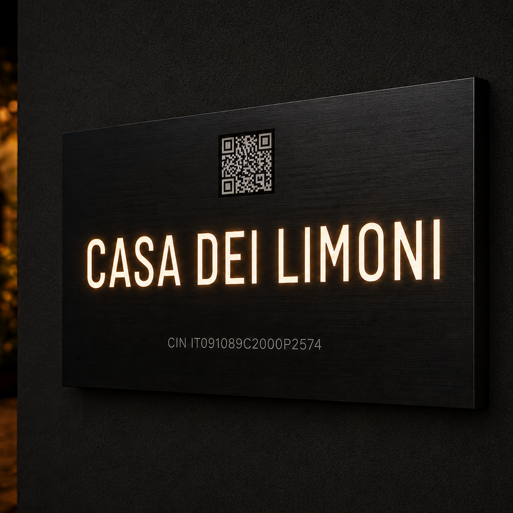 Targa scatolata in DiBond, opzione retroilluminata