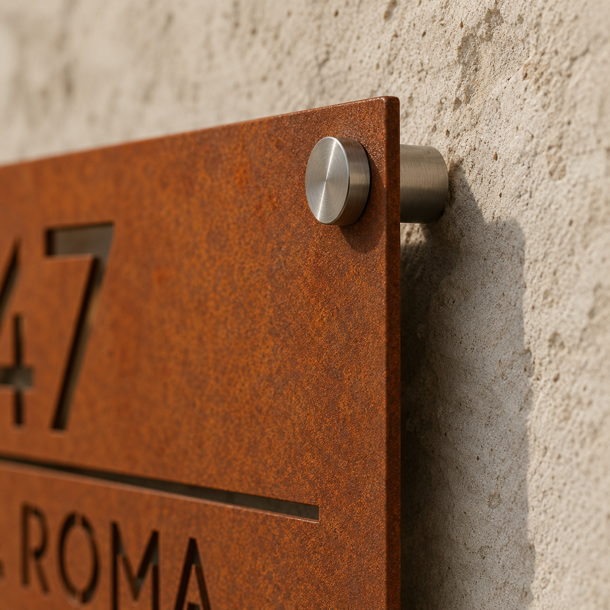 Targa indirizzo in Corten traforata