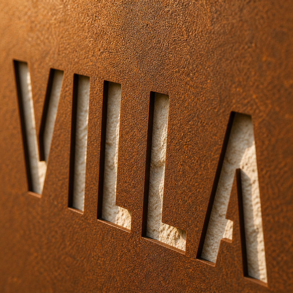 Targa CIN in acciaio Corten personalizzata