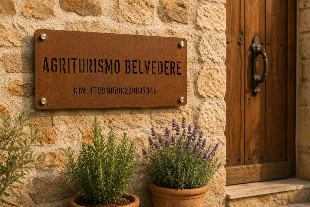 Targa CIN in acciaio Corten personalizzata