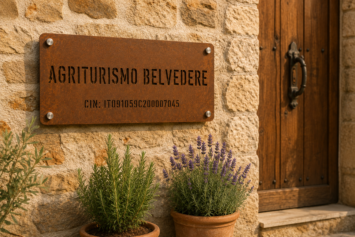 Targa CIN in acciaio Corten personalizzata