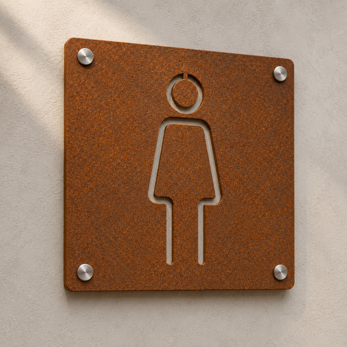 Targhe WC in Corten per bagni