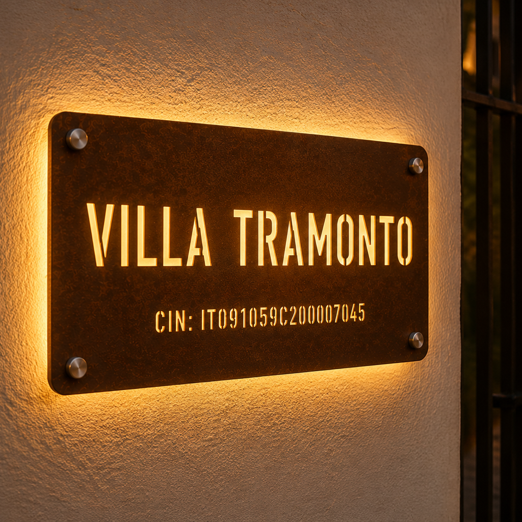 Targa CIN in acciaio Corten personalizzata