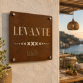 Targa quadrata in Corten per villa e B&B