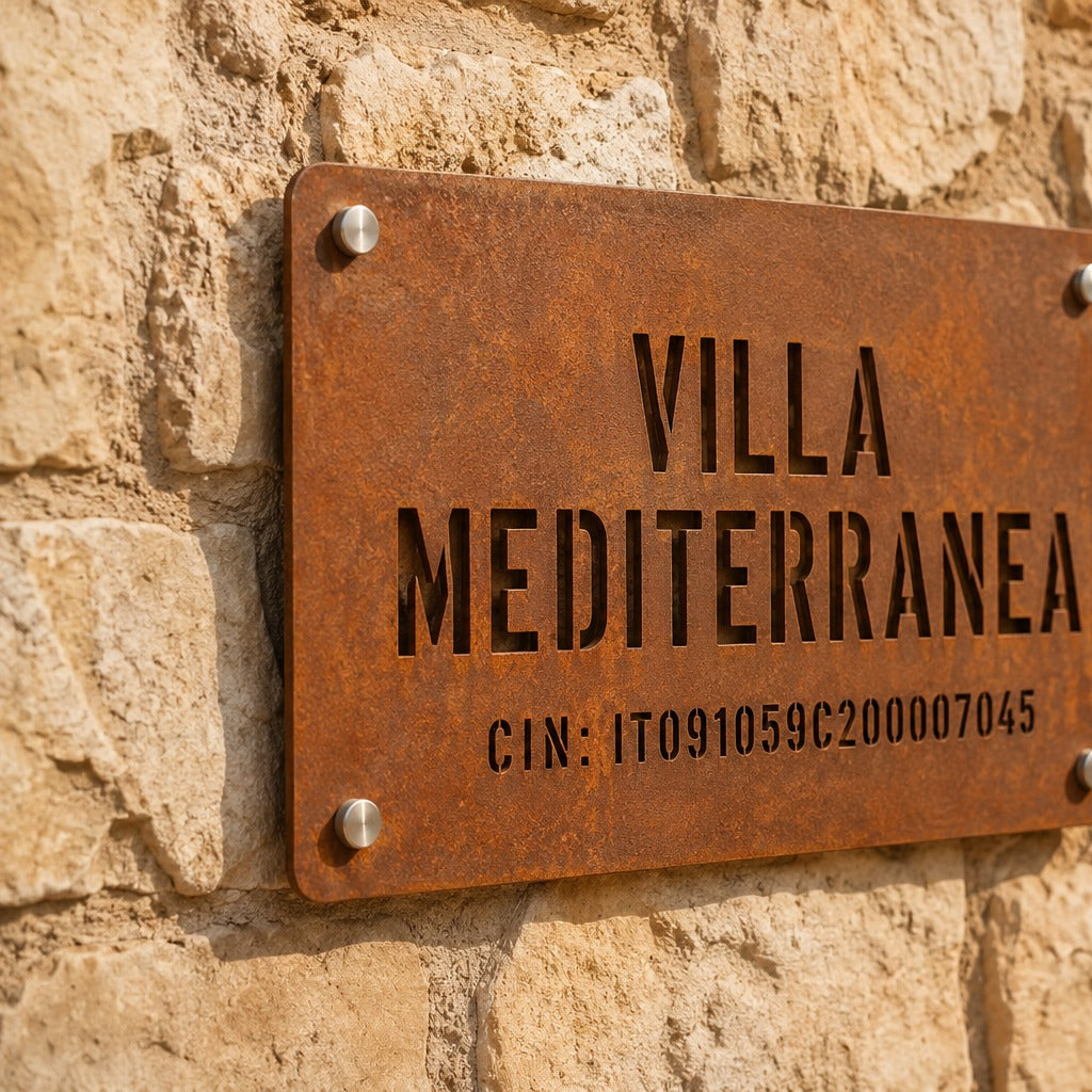 Targa CIN in acciaio Corten personalizzata